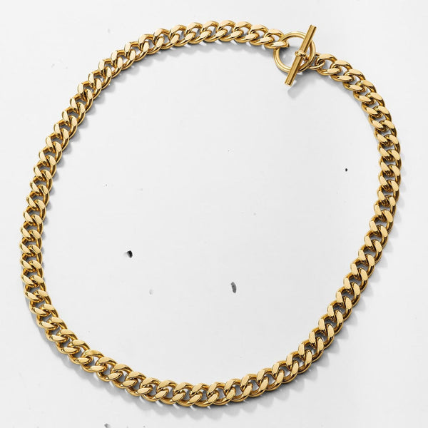 Curb Chain T Bar Choker Necklace